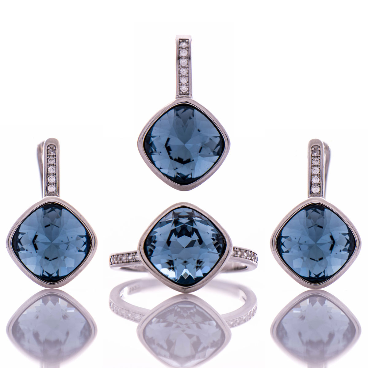 Rhodium Plated Silver Set - Wholesale