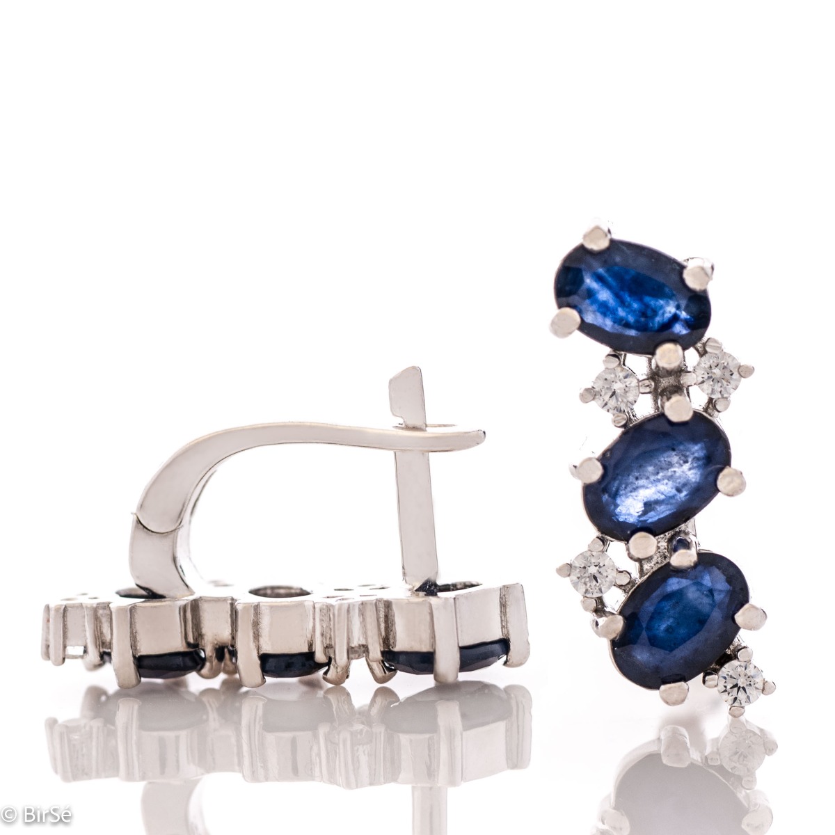 Silver earrings - Natural Sapphire 3,60 ct.