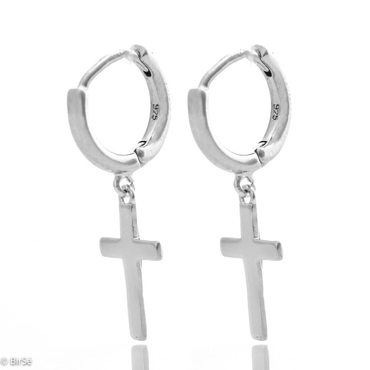 Delicate, airy and light earrings, made with a simple design of fine rhodium silver with small crosses. Also suitable for everyday use with English fastening - secure and preferred by ladies.