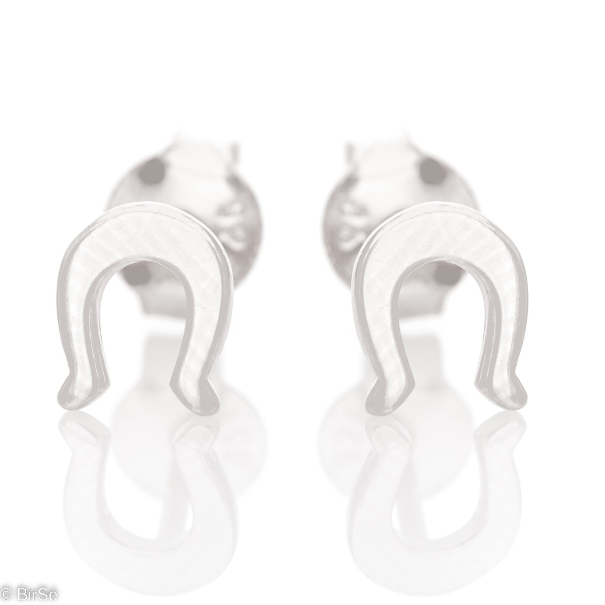 Simple horseshoe shaped earrings crafted from fine rhodium silver and stud fastening. The earrings are also suitable for little girls due to the lightweight model.