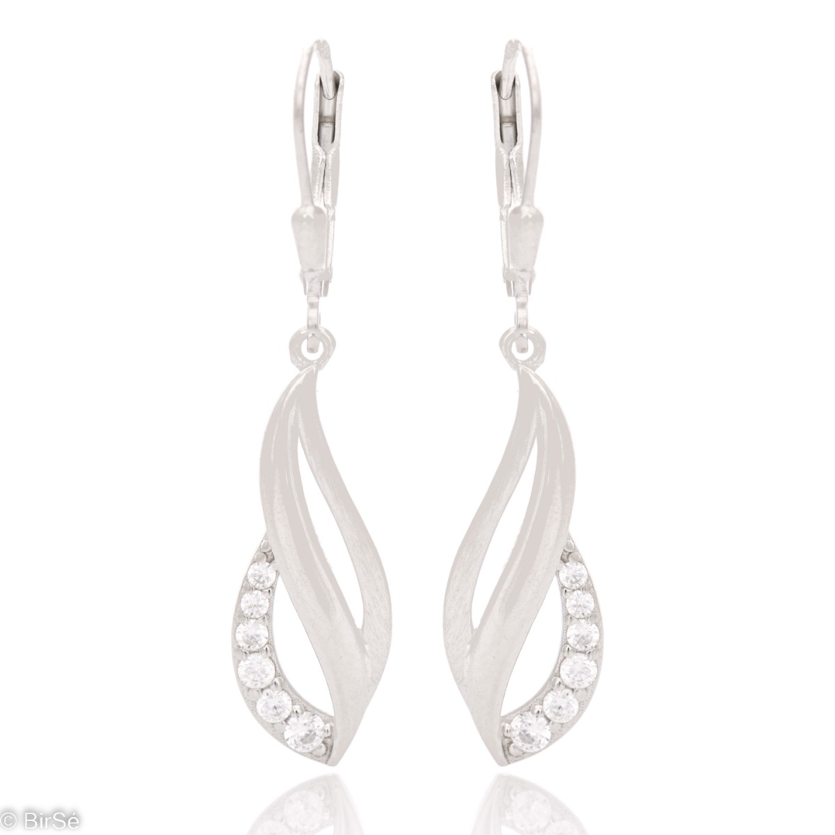 Exquisitely crafted, our new English Clasp Dangle Earrings feature a beautiful design combining twisted elements of rhodium silver and dazzling cubic zirconias for added sparkle.