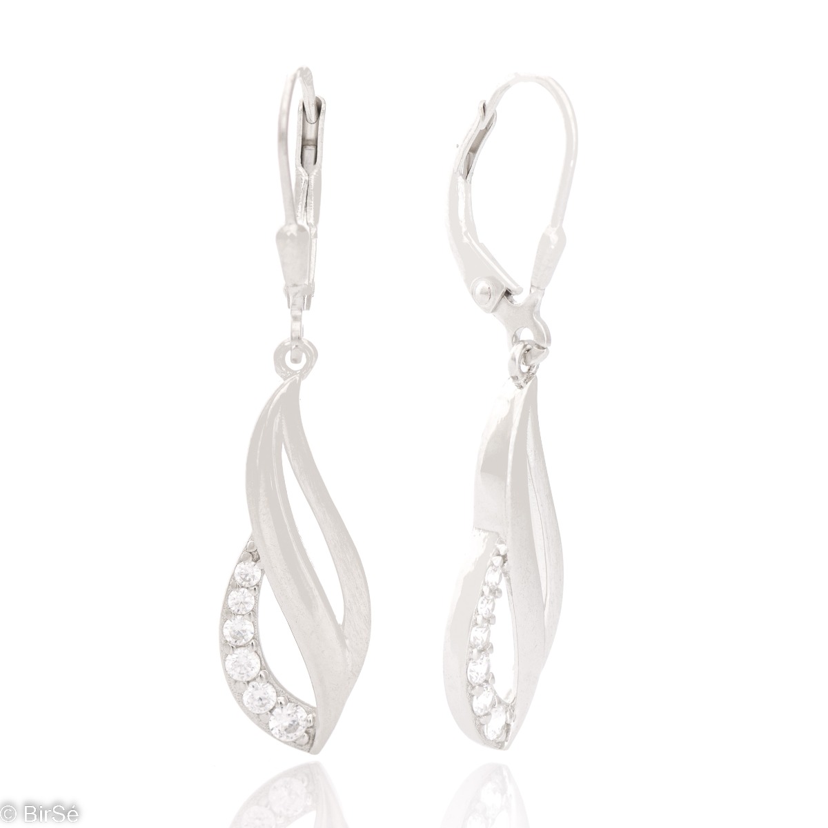 Exquisitely crafted, our new English Clasp Dangle Earrings feature a beautiful design combining twisted elements of rhodium silver and dazzling cubic zirconias for added sparkle.