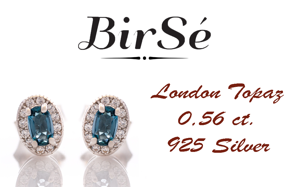 Royal vision - stunning silver earrings with a spectacular look and stud fastening. An elegant composition made of a fine combination of rhodium-plated silver with exquisite London topaz and zircons.