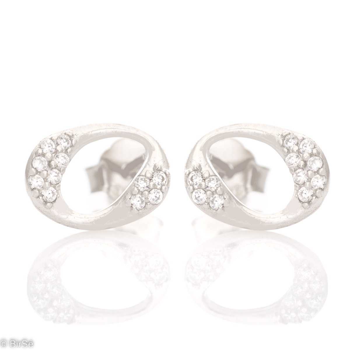 Style and class - rhodium-plated sterling silver earrings inlaid with sparkling white zircons. Finish off your look with a cubic zirconia ring or necklace from BirSe's gorgeous jewelry.