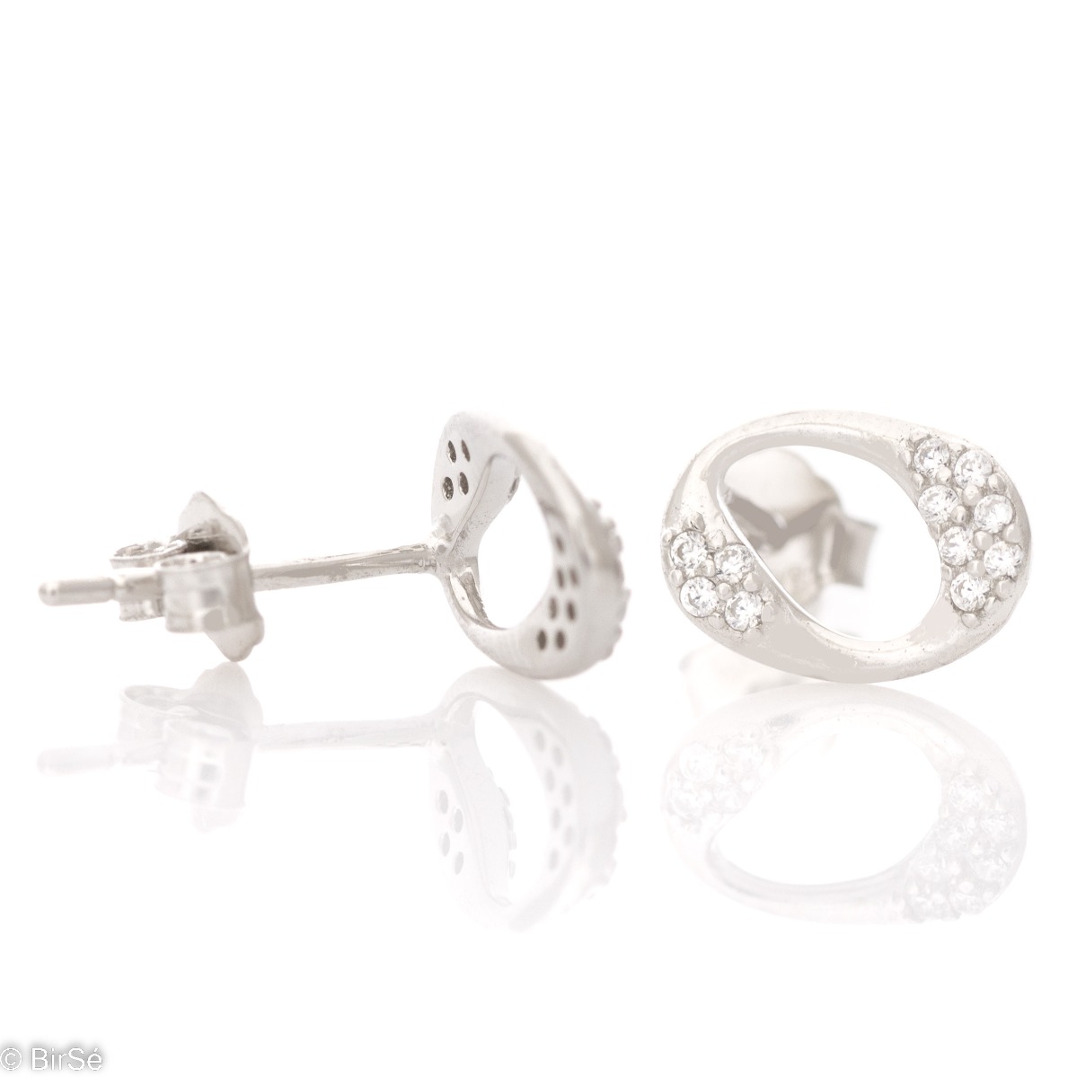 Style and class - rhodium-plated sterling silver earrings inlaid with sparkling white zircons. Finish off your look with a cubic zirconia ring or necklace from BirSe's gorgeous jewelry.