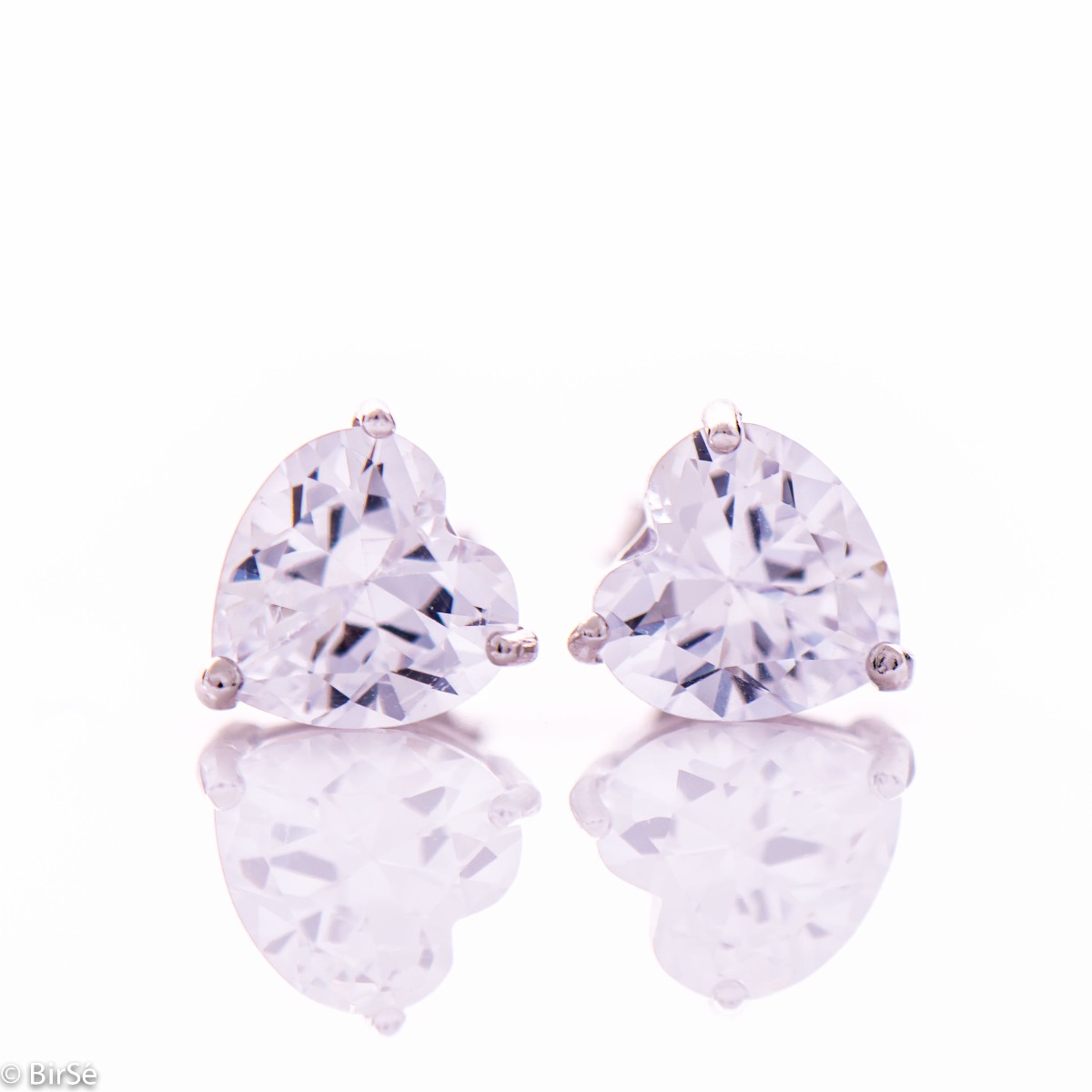 Silver Earrings Heart CZ  | Wholesale silver