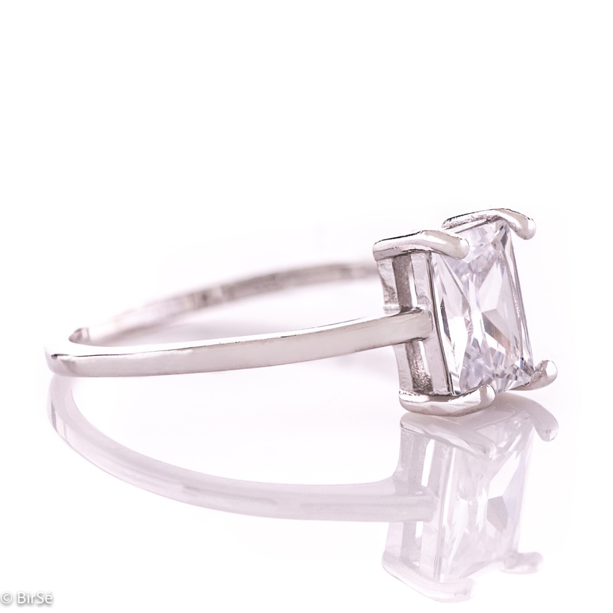 Silver Solitaire Ring