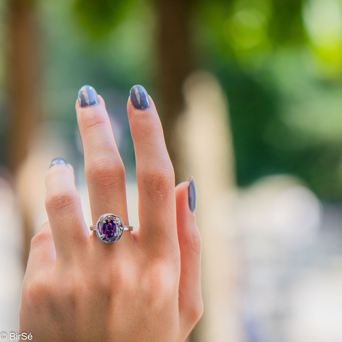 Silver ring - Natural Amethyst 1,25 ct.