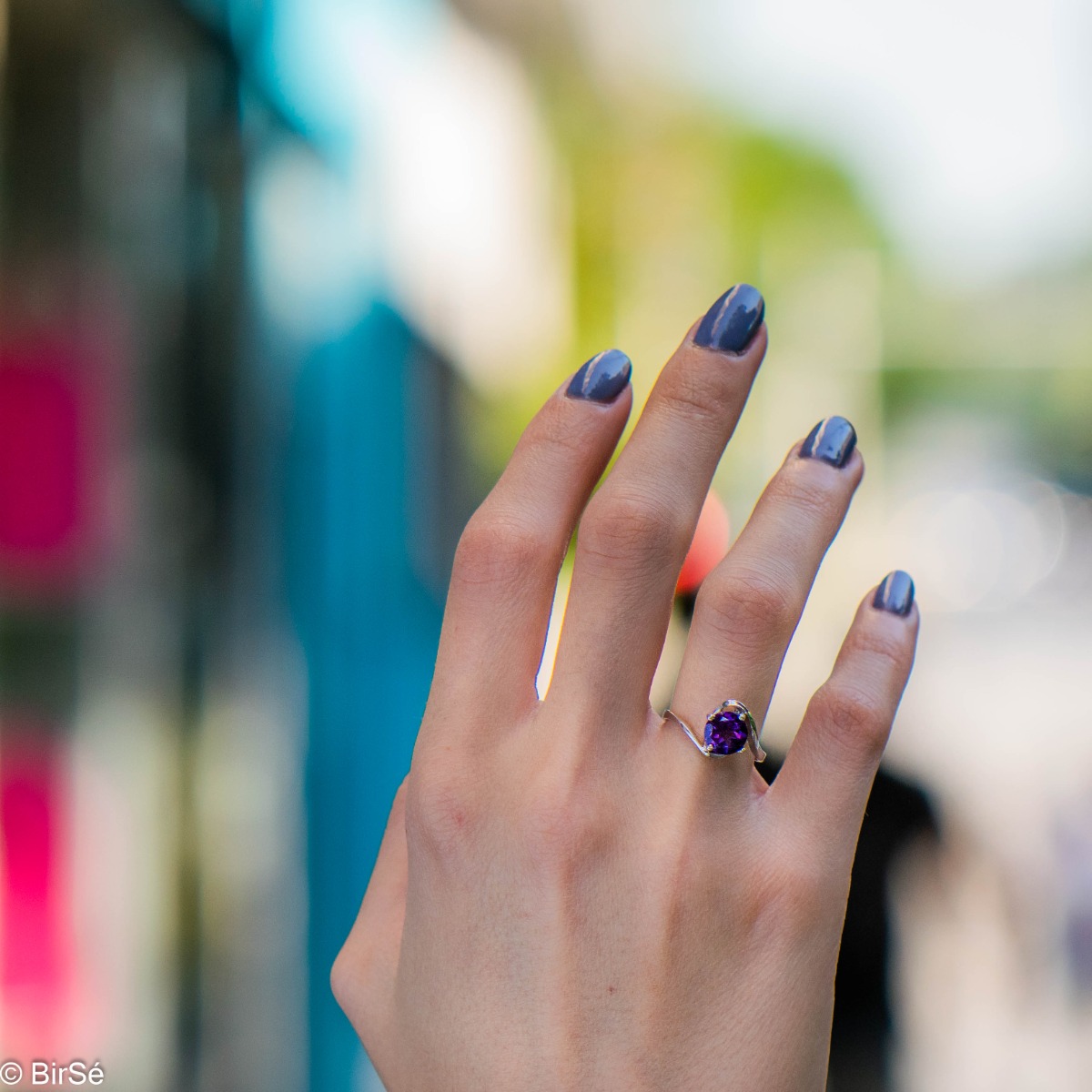 Silver ring - Natural Amethyst 1,30 ct.