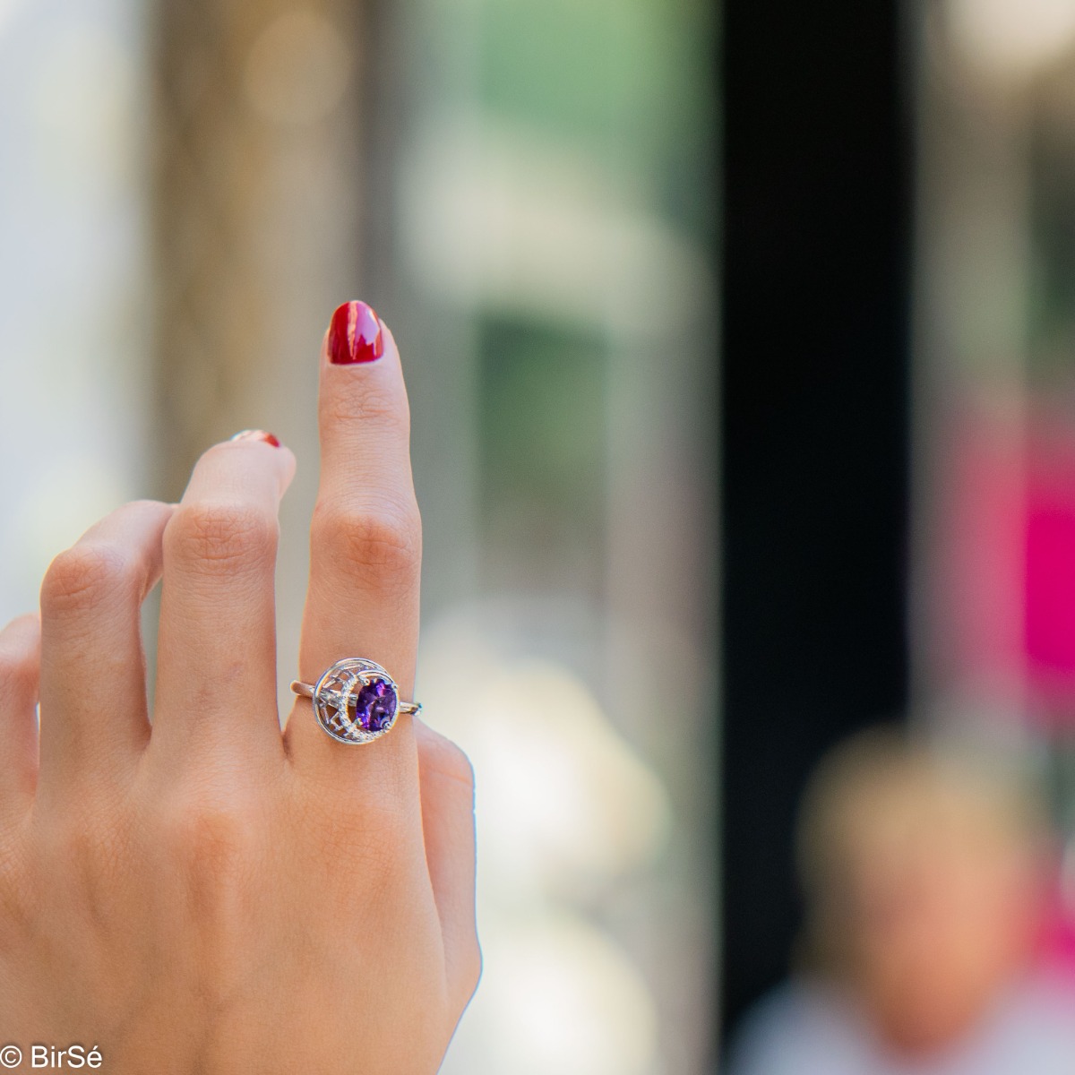 Silver ring - Natural Amethyst 1,25 ct.