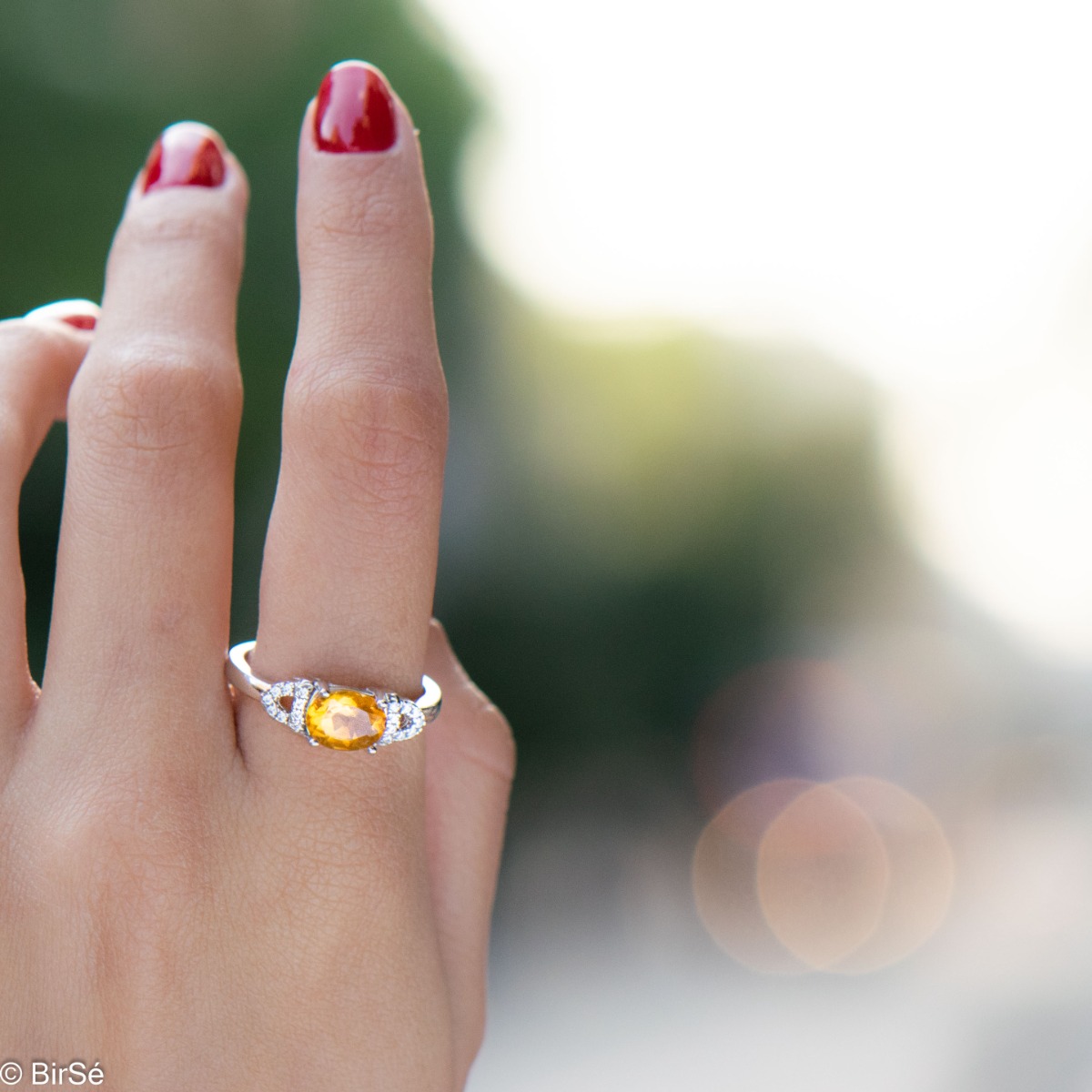 Silver Ring - Natural Citrine 1,25 ct.