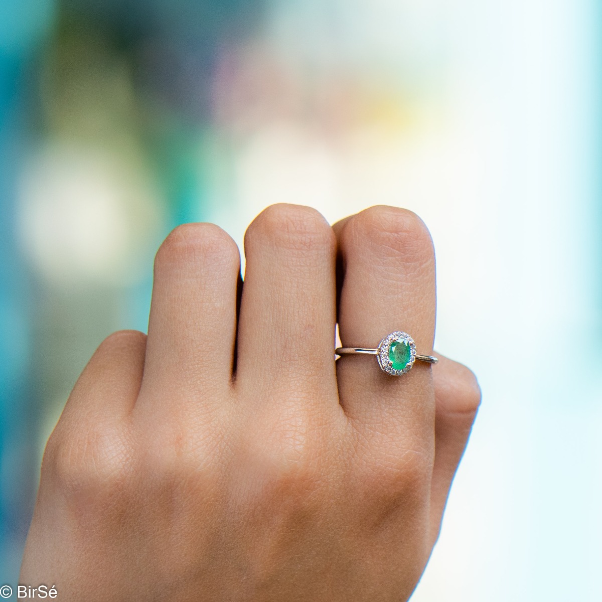 Silver Ring - Natural Emerald 0,52 ct.