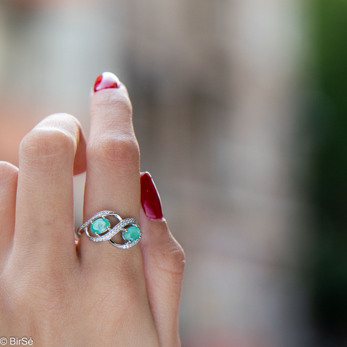 Silver Ring - Natural Emerald 0,50 ct.