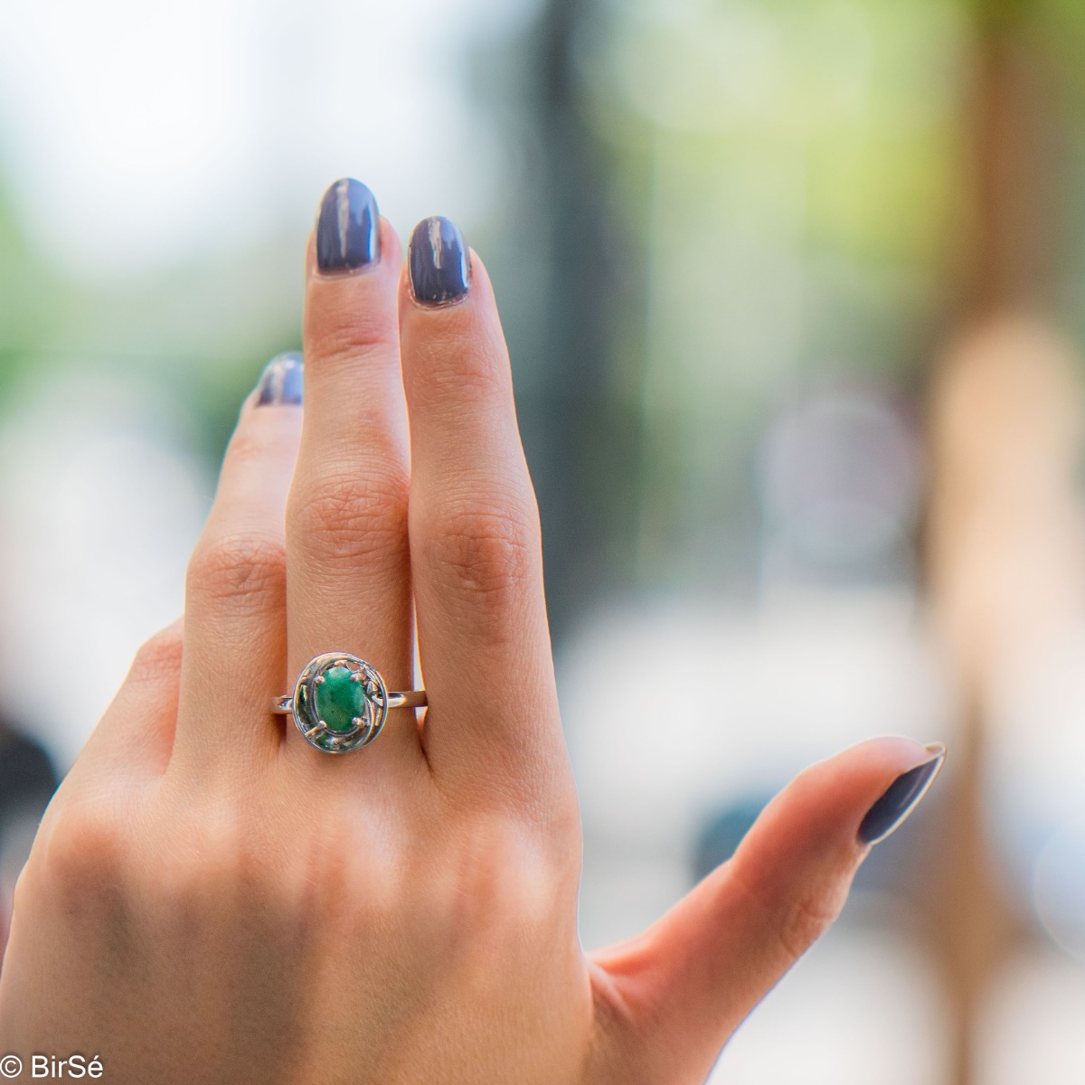 Silver Ring - Natural Emerald 1,26 ct.