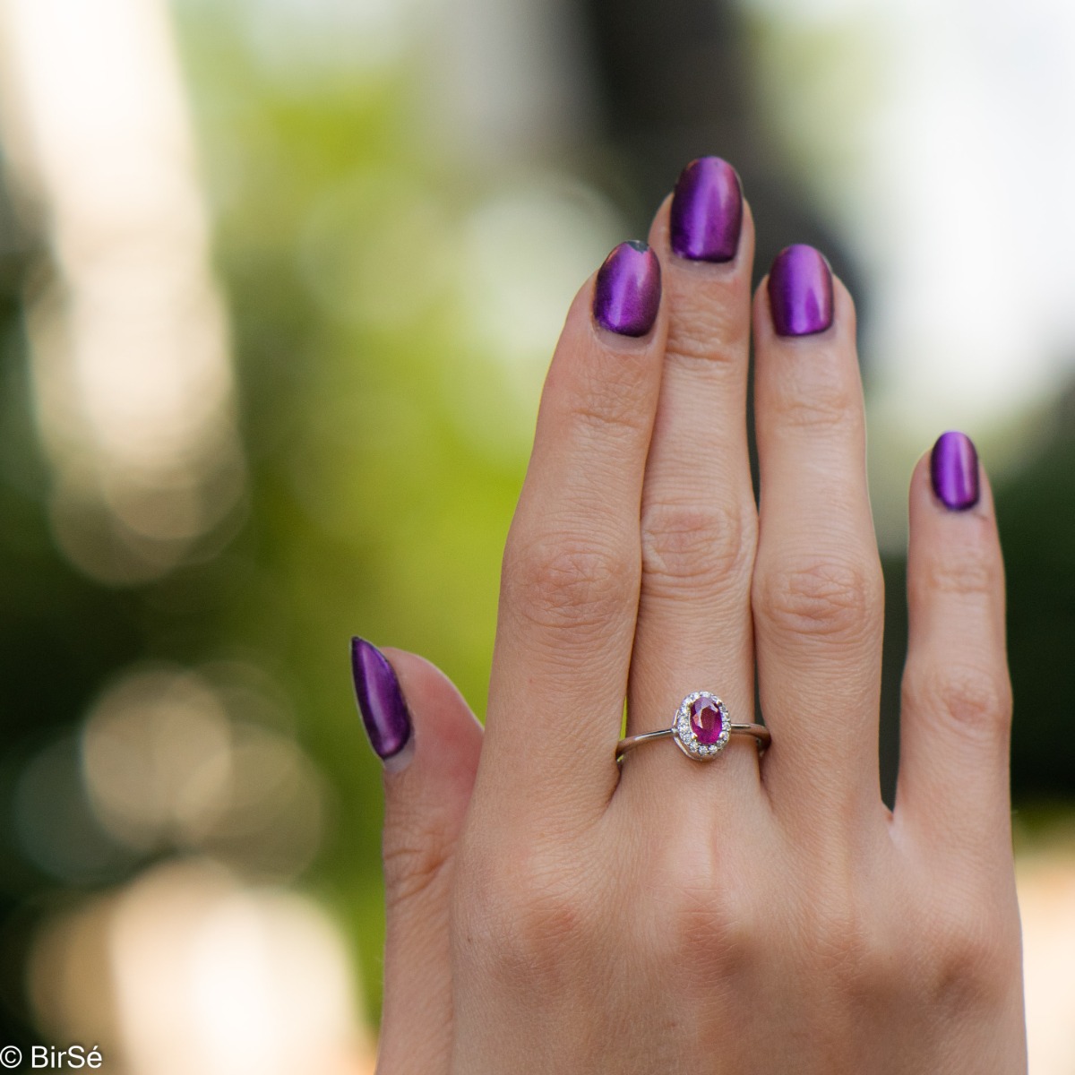 Silver Ring - Natural Ruby 0,60 ct.