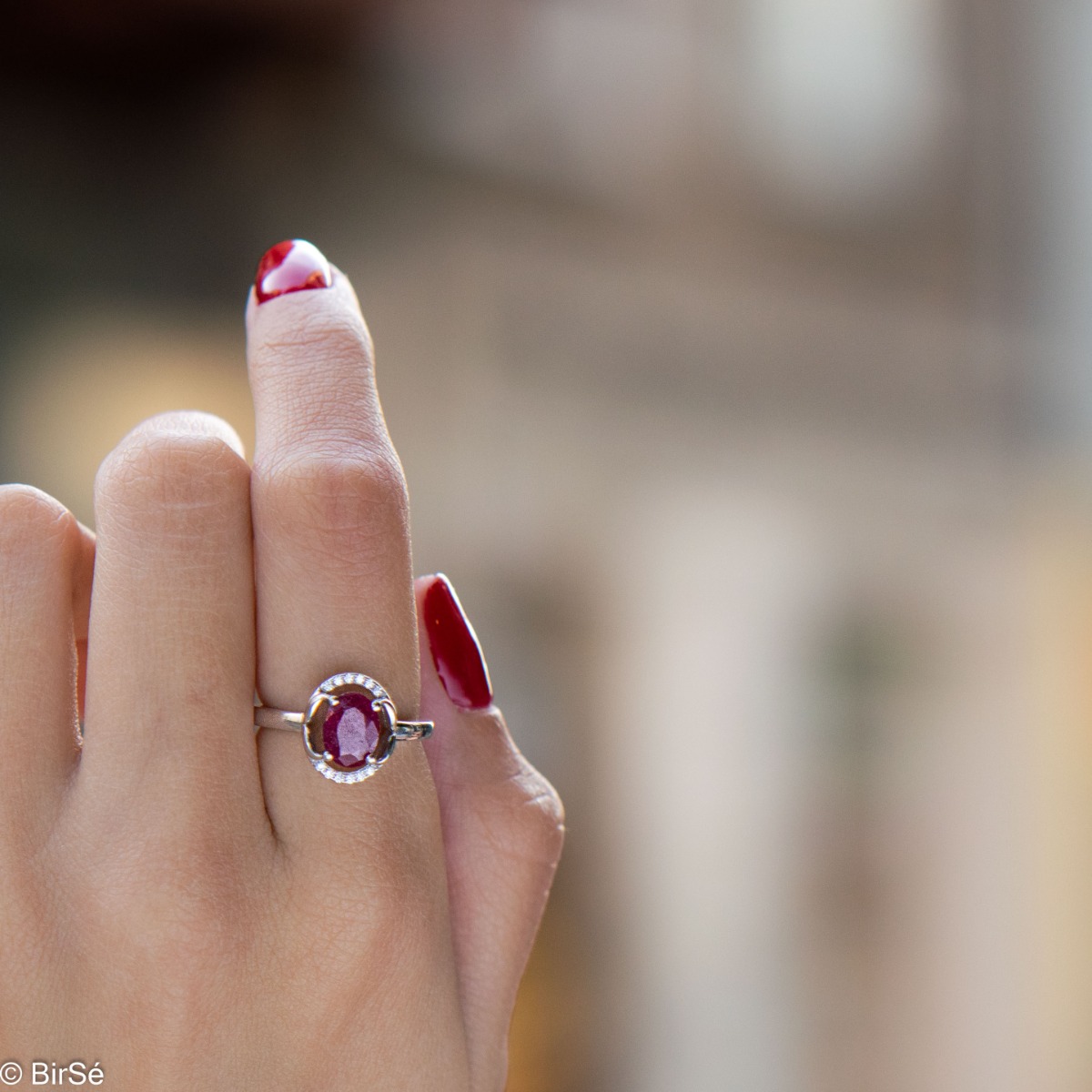 Silver Ring - Natural Ruby 1,06 ct.