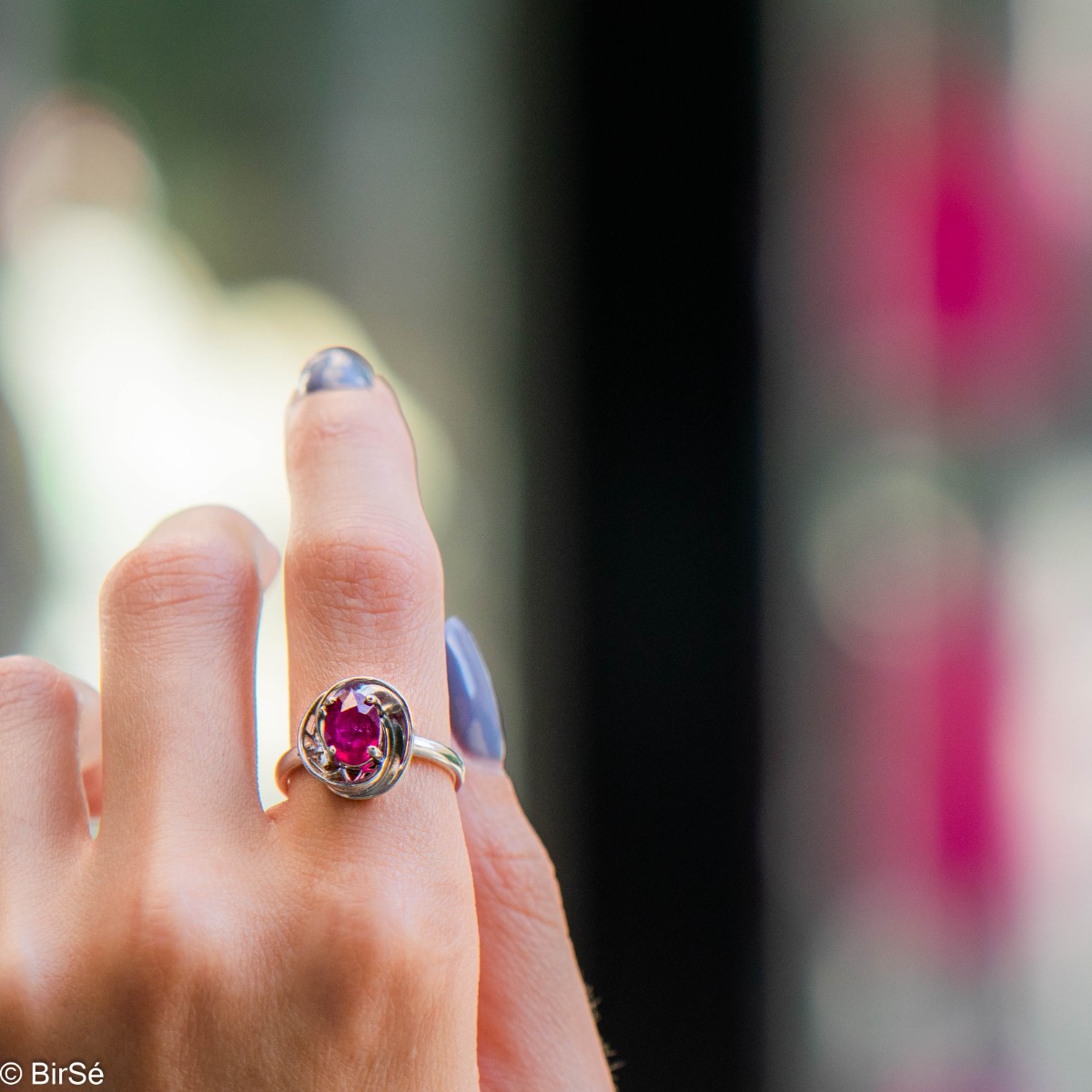 Silver Ring - Natural Ruby 1,55 ct.