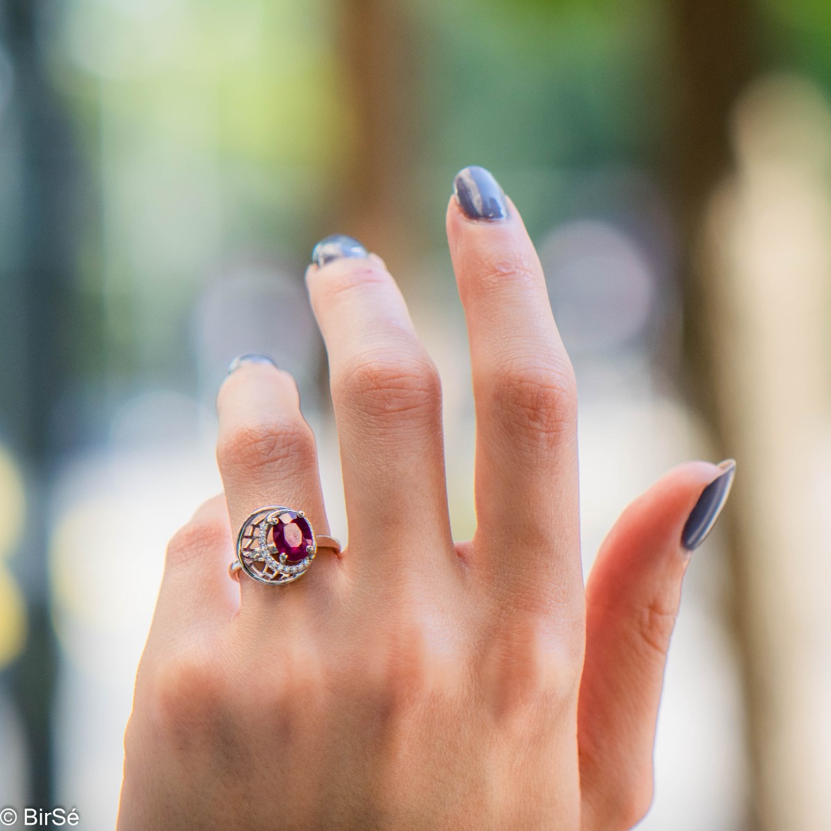 Silver Ring - Natural Ruby 1,55 ct.