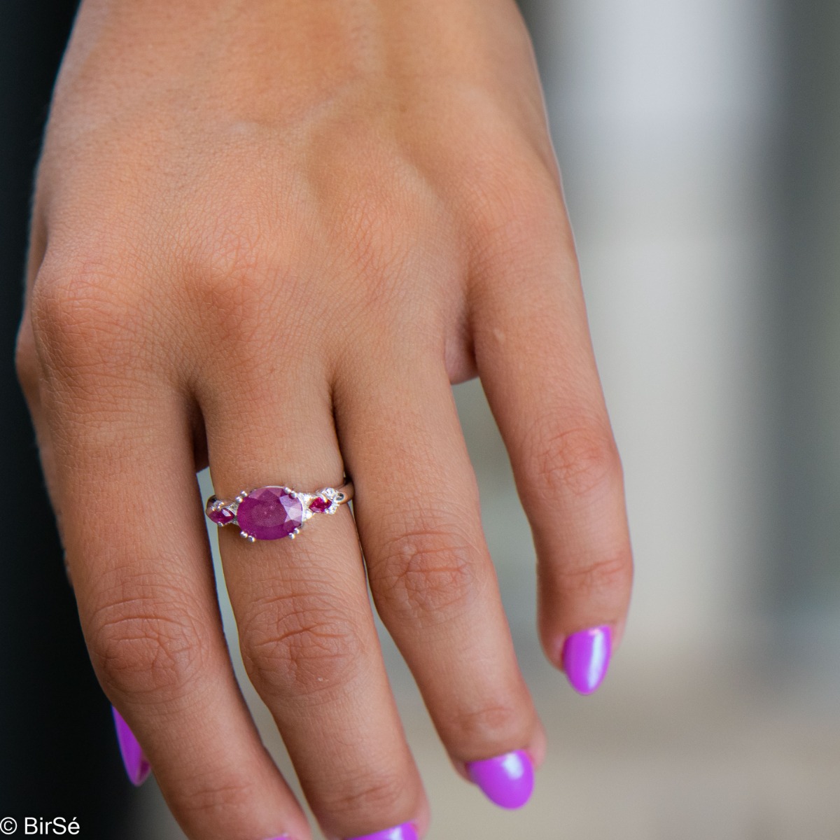 Silver ring - Natural Ruby 2,46 ct.