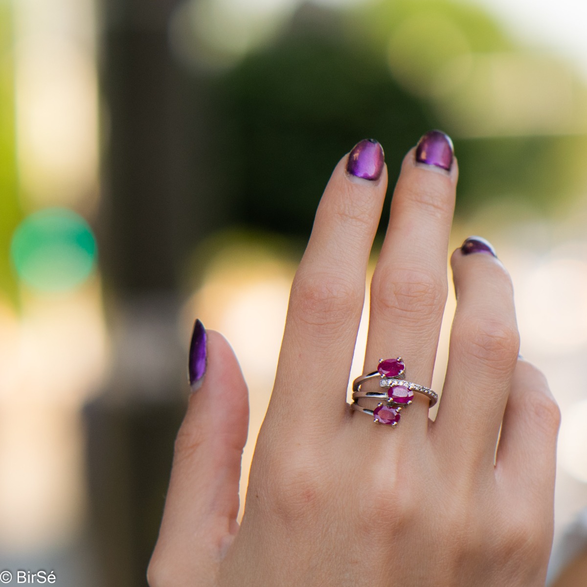 Silver Ring with Natural Ruby