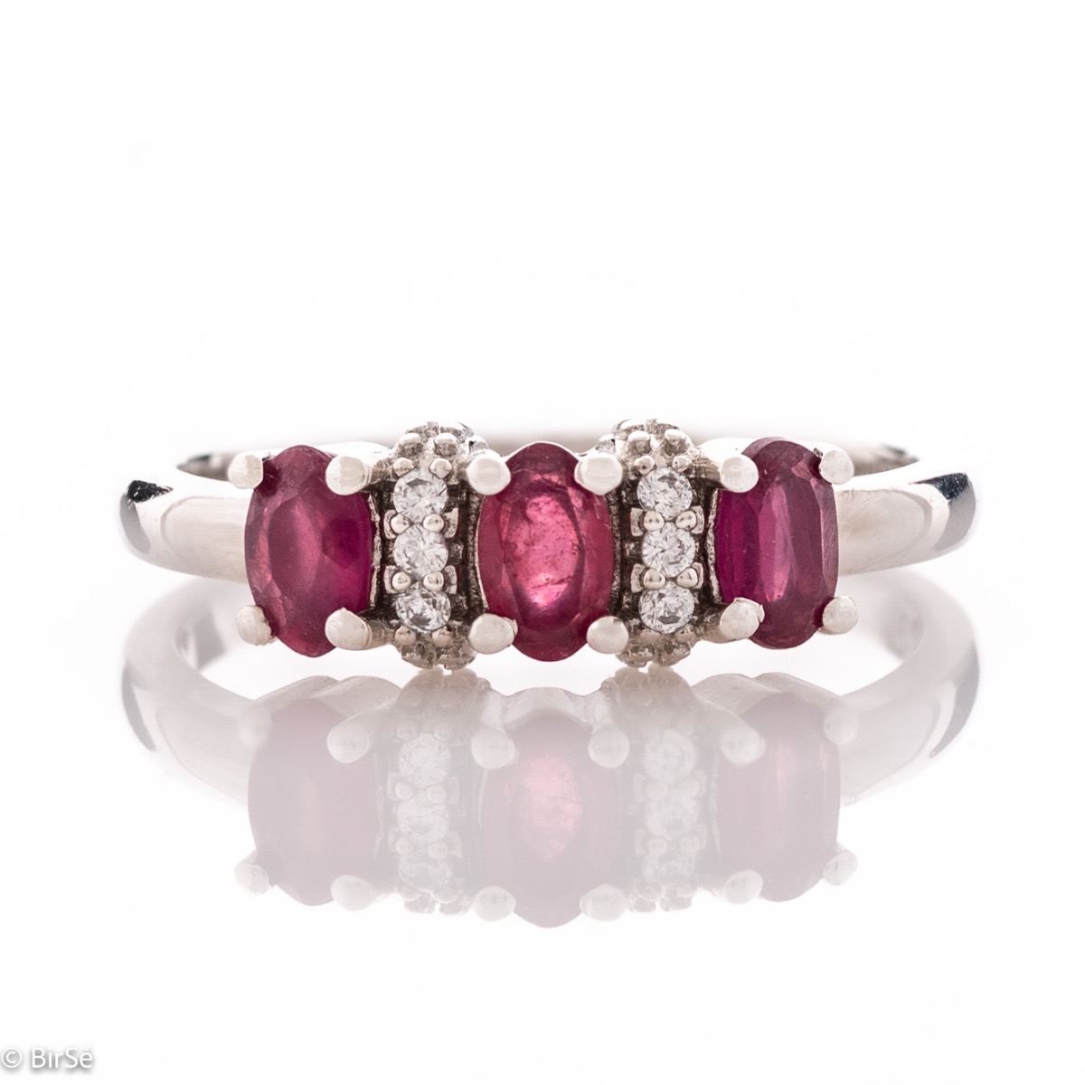 Spectacular Silver Ring with Natural Royal Rubies