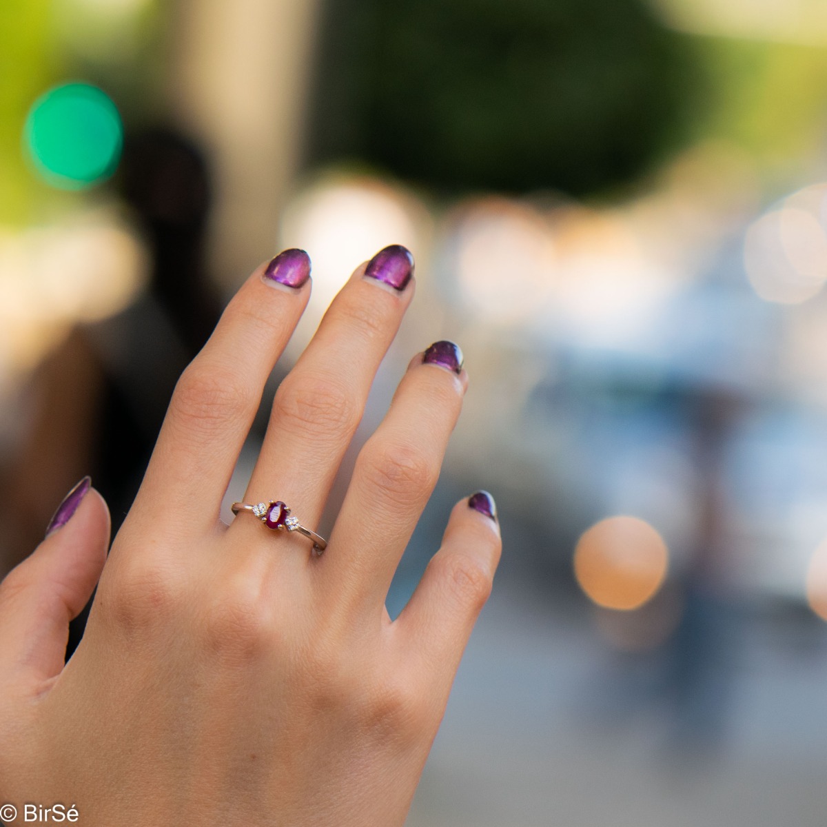 Silver ring - natural ruby 0,60 ct.