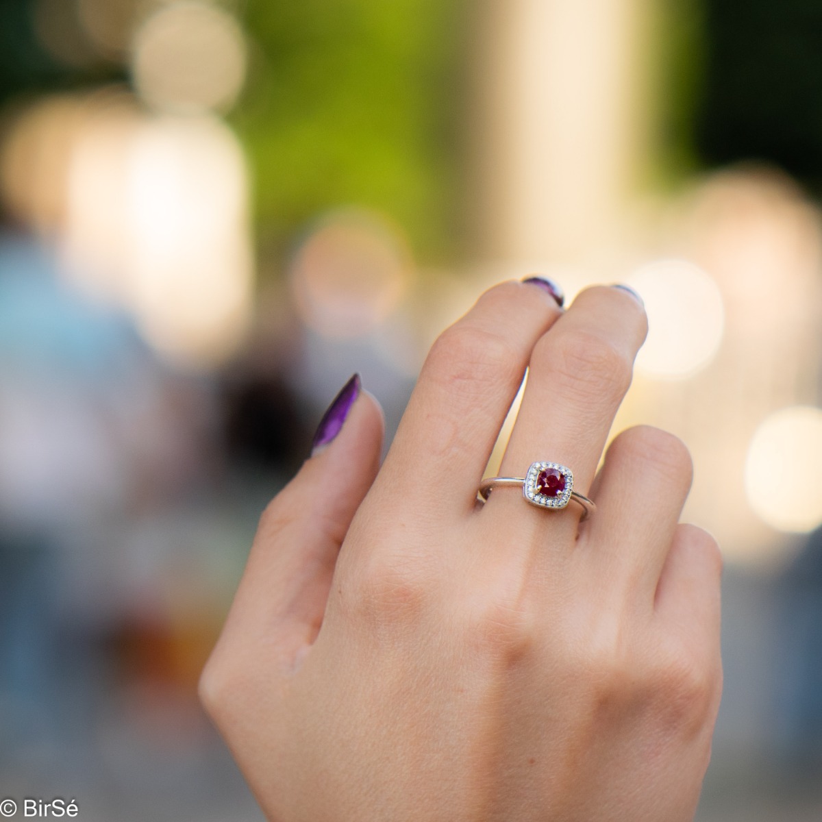 Silver ring - Natural ruby 0,65 ct. 