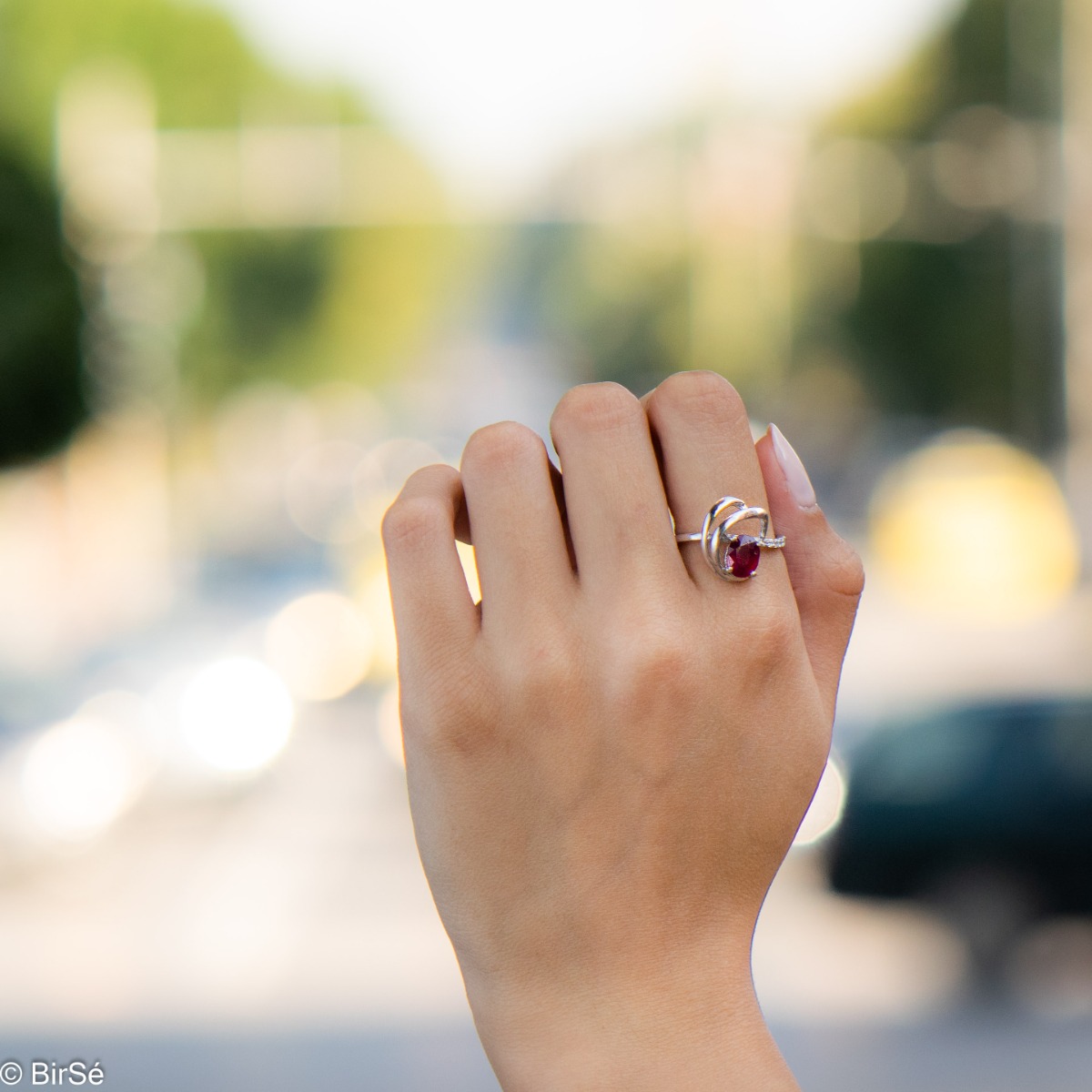 Silver ring - Natural ruby 1,55 ct.