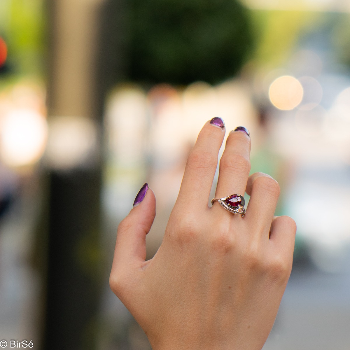 Silver ring - Natural ruby 1,00 ct.