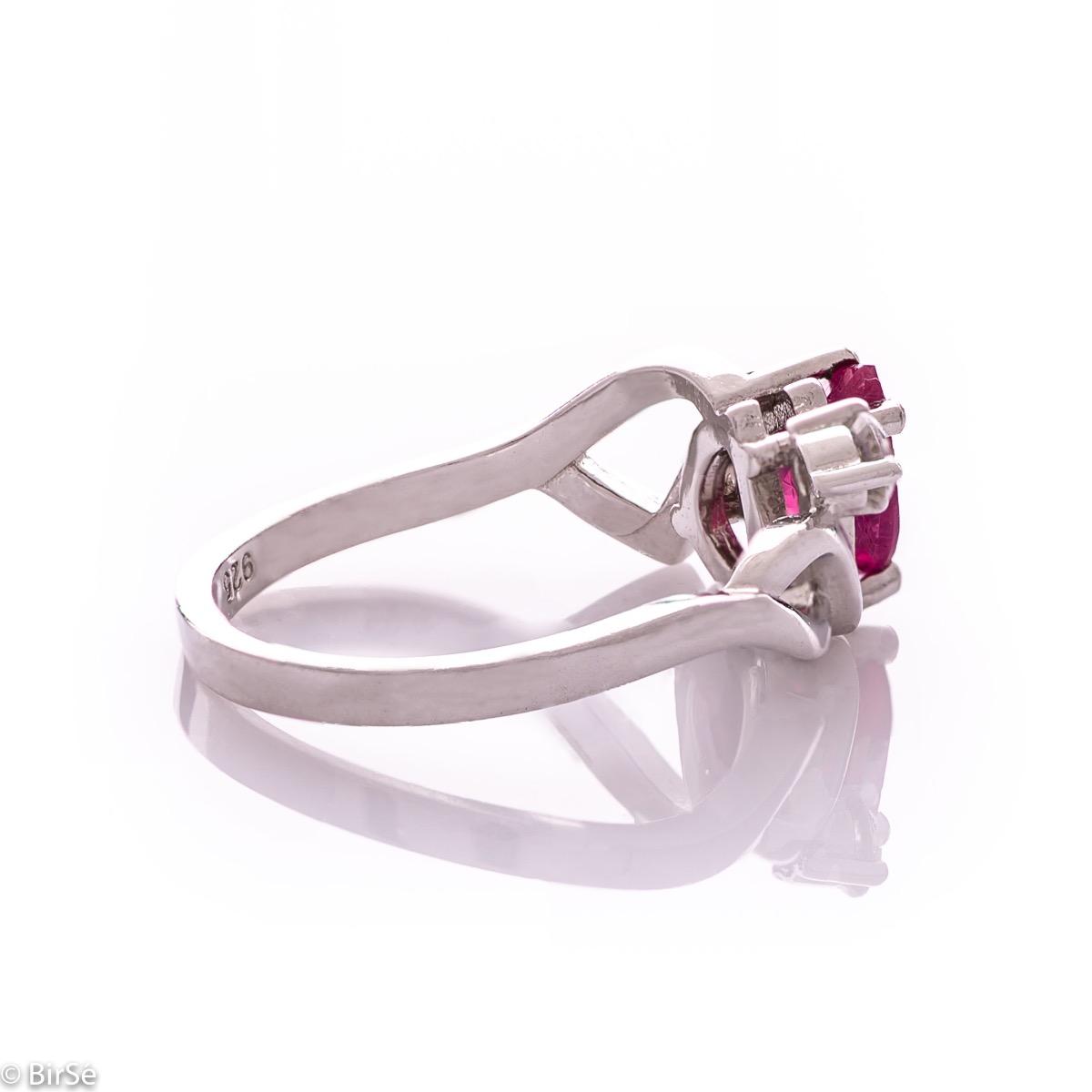 Silver ring - Natural ruby 1,00 ct.