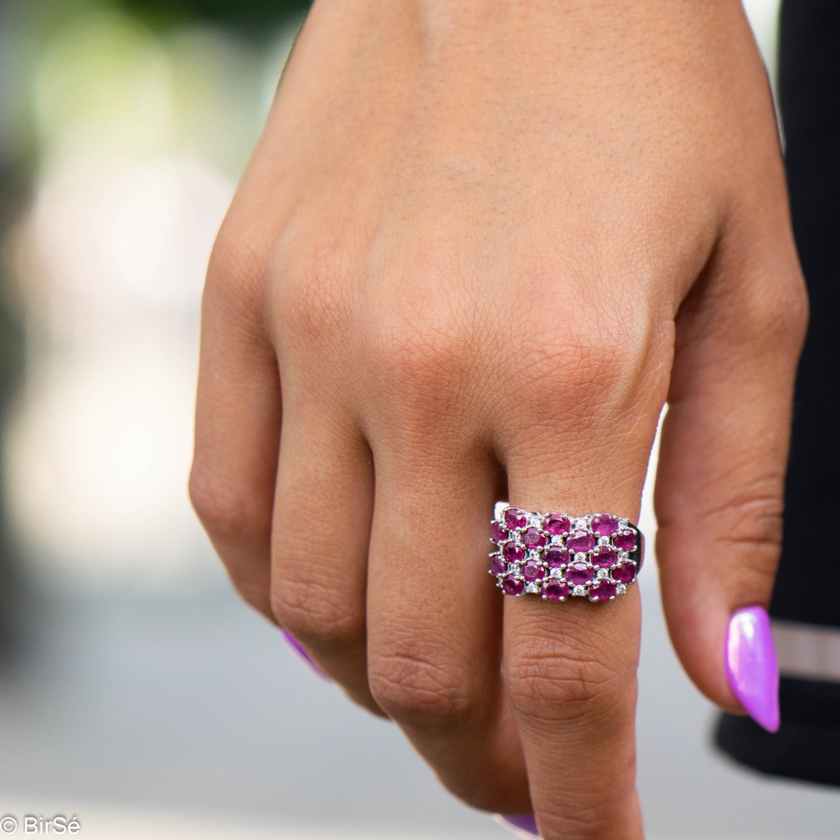 Silver ring - Natural ruby 5,95 ct.