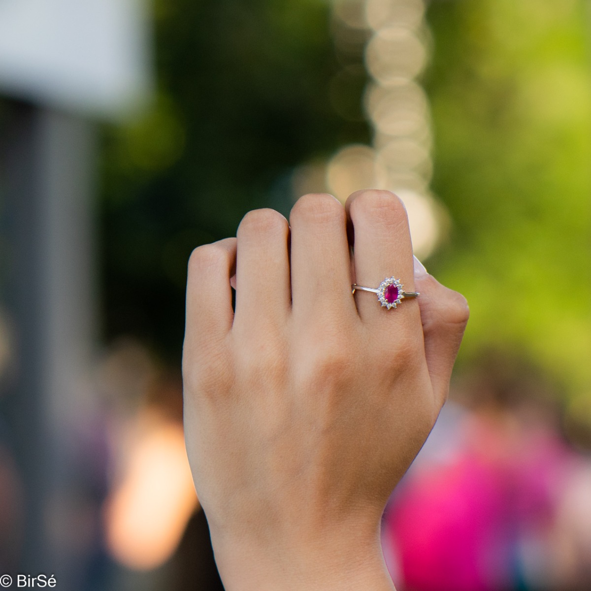 Silver ring - Natural ruby 0,60 ct. 