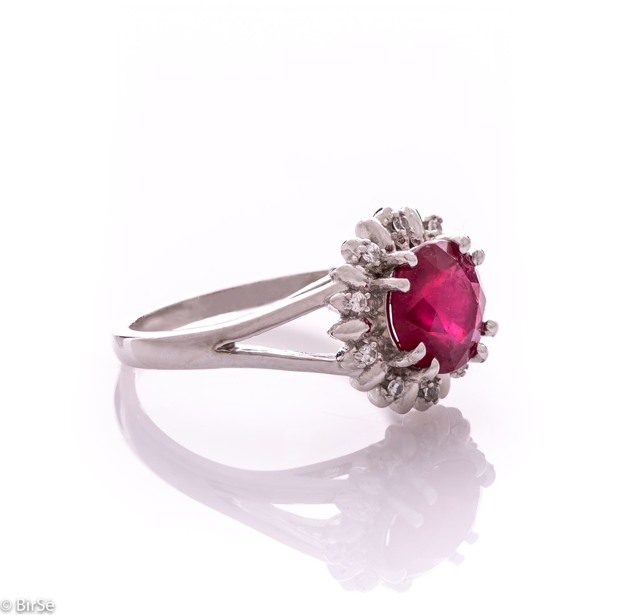 Silver Ring - Natural ruby 2,25 ct