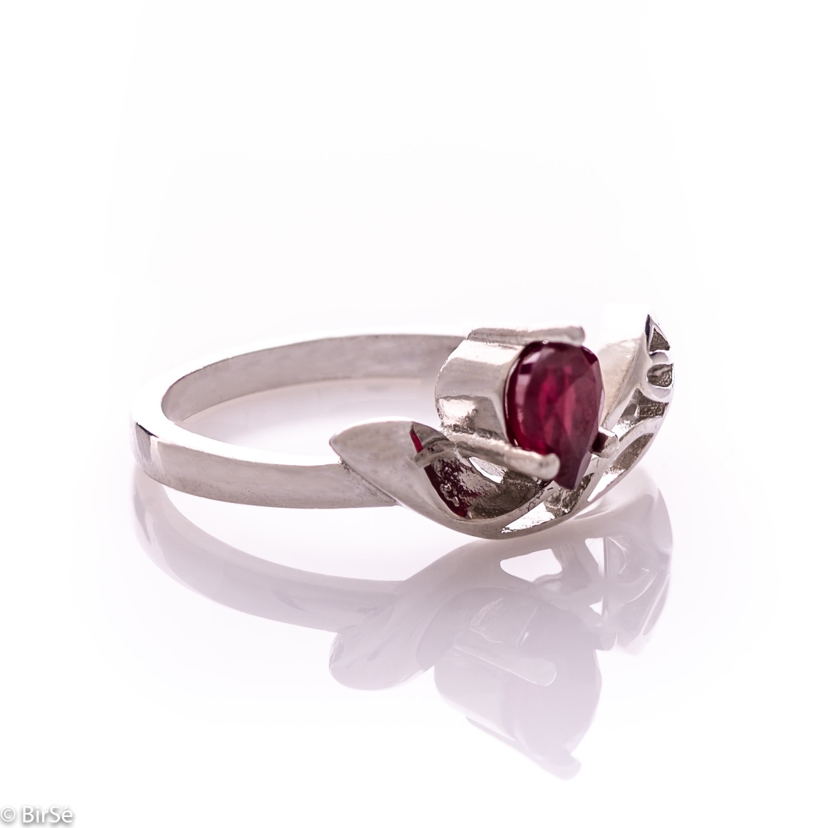 Silver ring - Natural ruby 0,50 ct