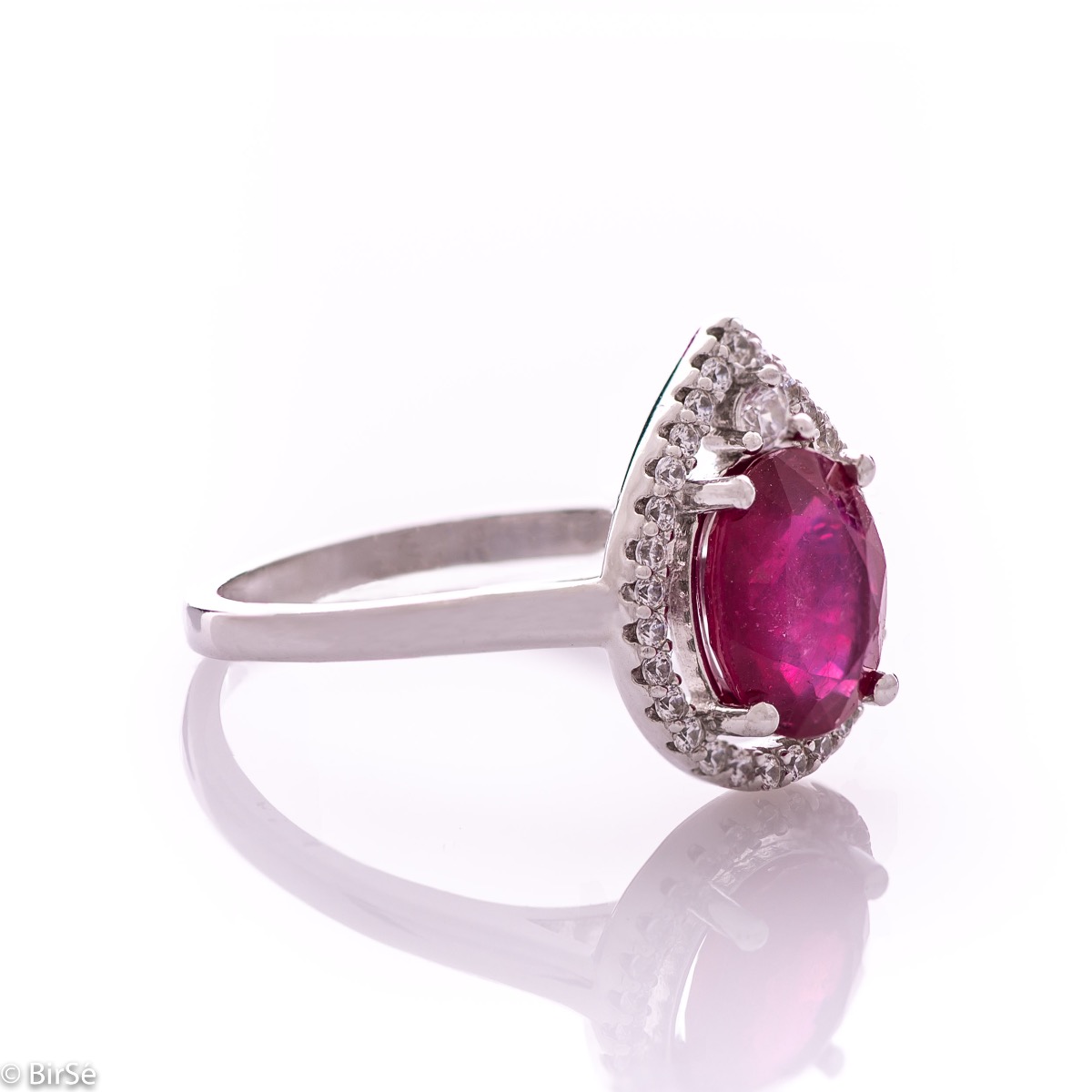 Silver ring - Natural ruby 3,15 ct