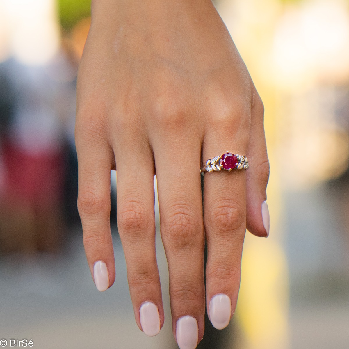 Silver ring - Natural ruby 1,05 ct.