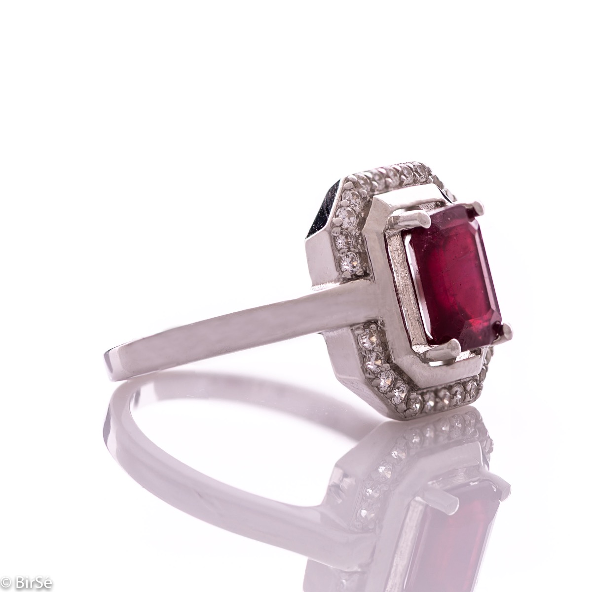 Silver ring - Natural ruby 1,55 ct