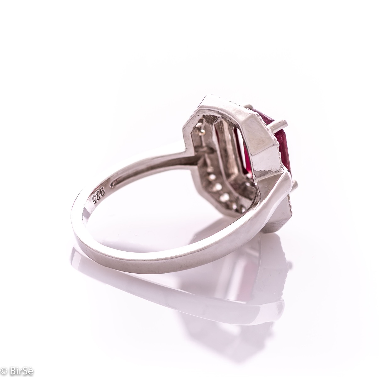 Silver ring - Natural ruby 1,55 ct