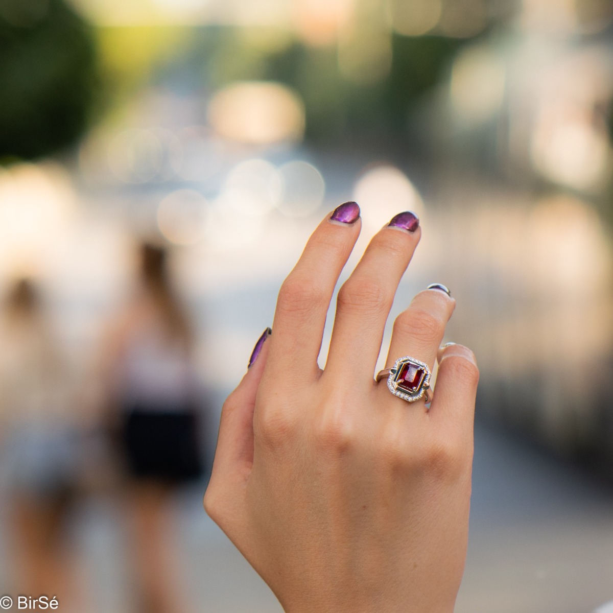 Silver ring - Natural ruby 1,55 ct