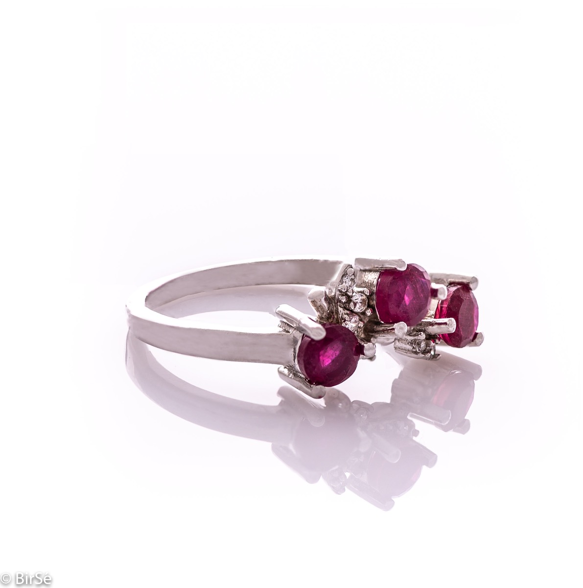 Silver ring - Natural ruby 1,02 ct.