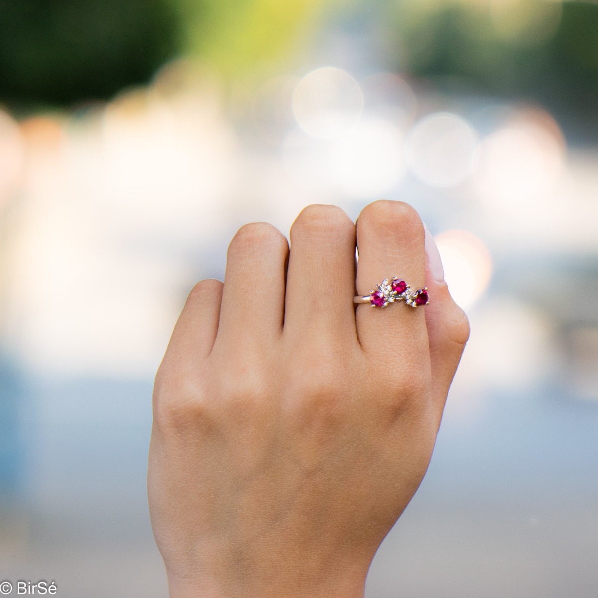 Silver ring - Natural ruby 1,02 ct.