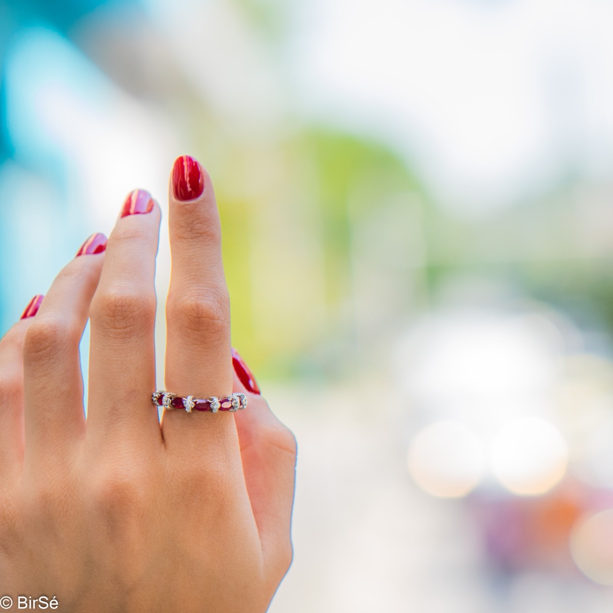 Silver Ring - Natural ruby 1,05 ct