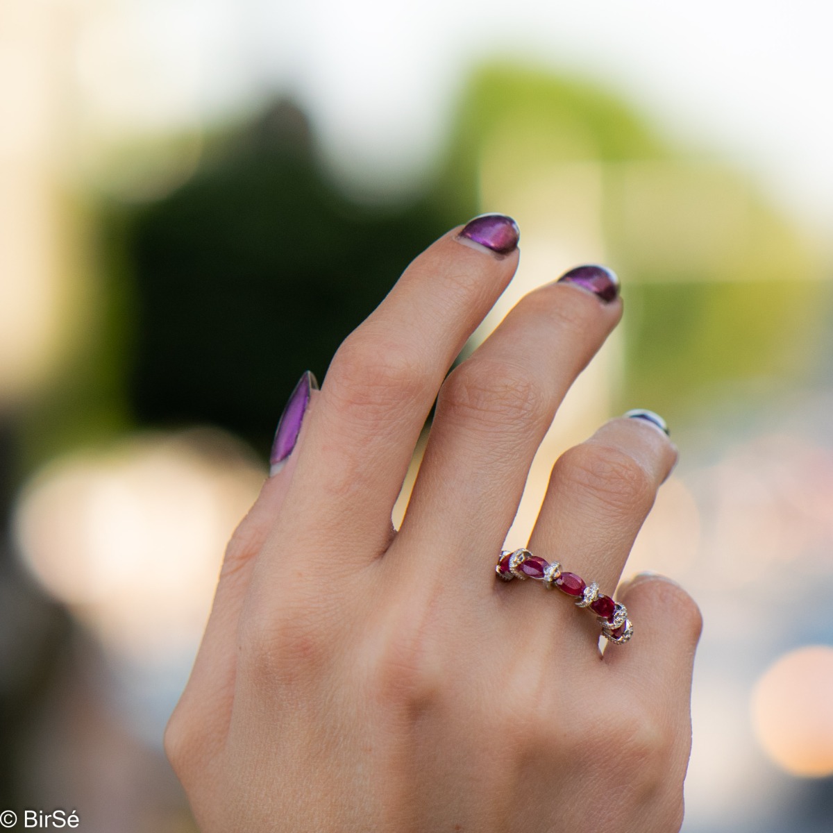 Silver Ring - Natural ruby 1,05 ct