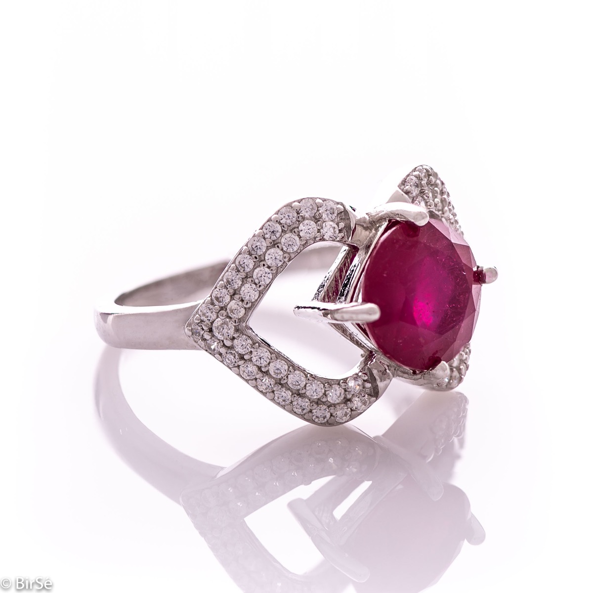 Silver Ring - Natural ruby 2,25 ct