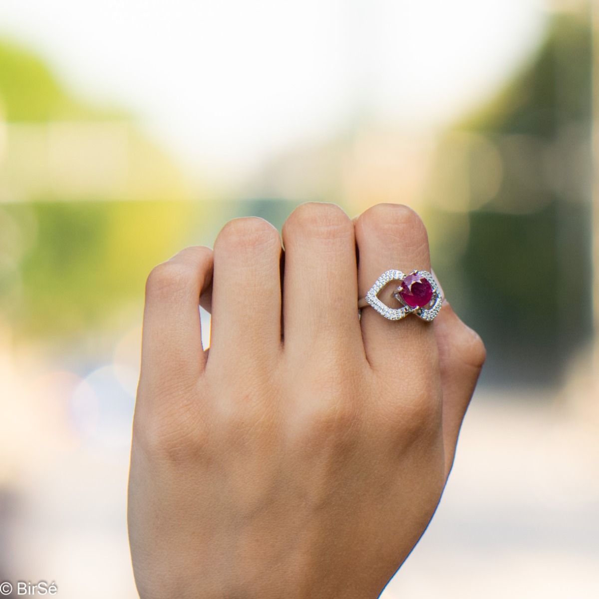 Silver Ring - Natural ruby 2,25 ct