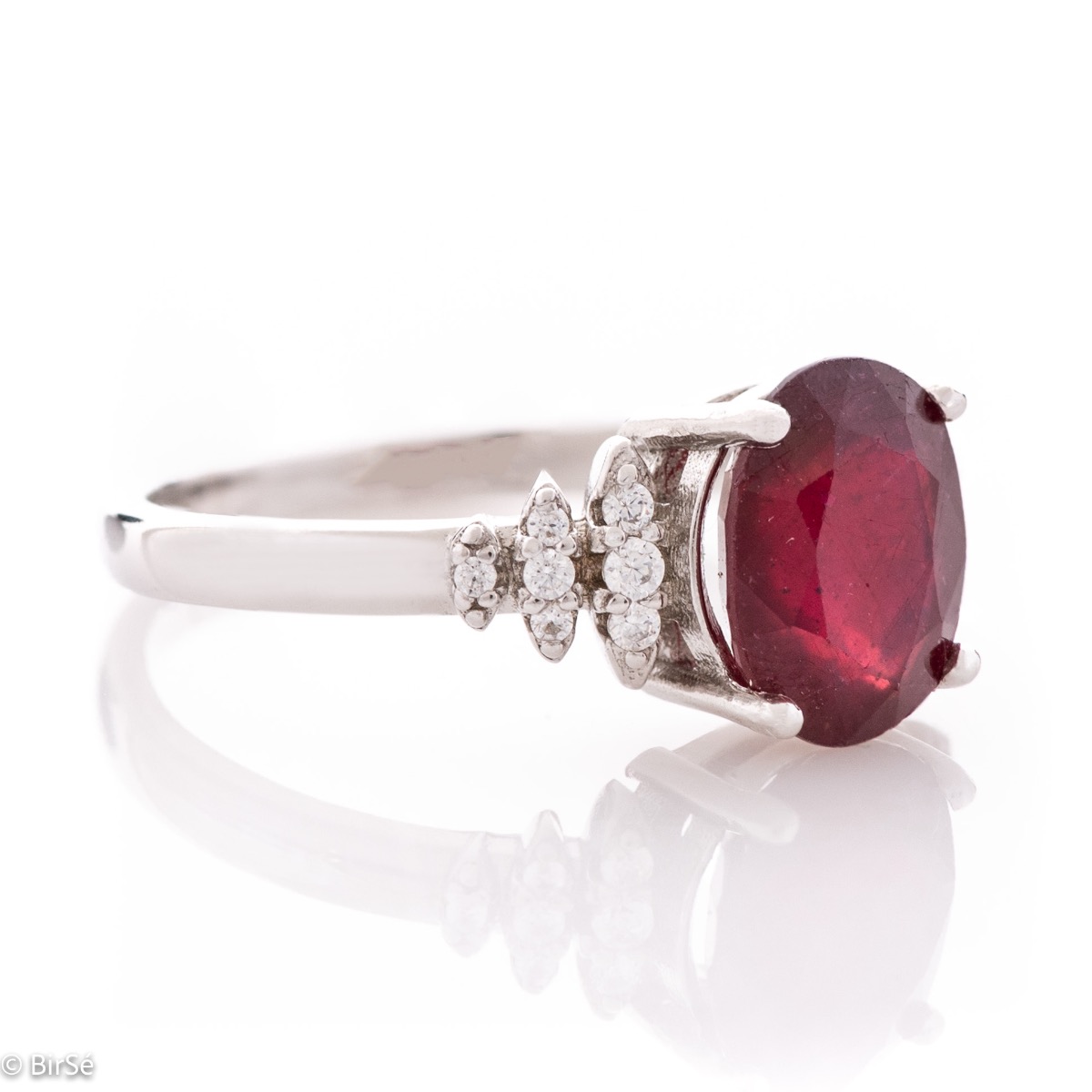 Silver Ring - Natural ruby 2.20 ct