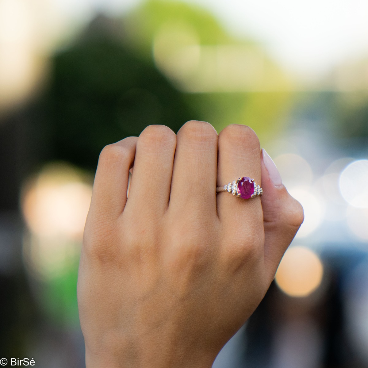 Silver Ring - Natural ruby 2.20 ct