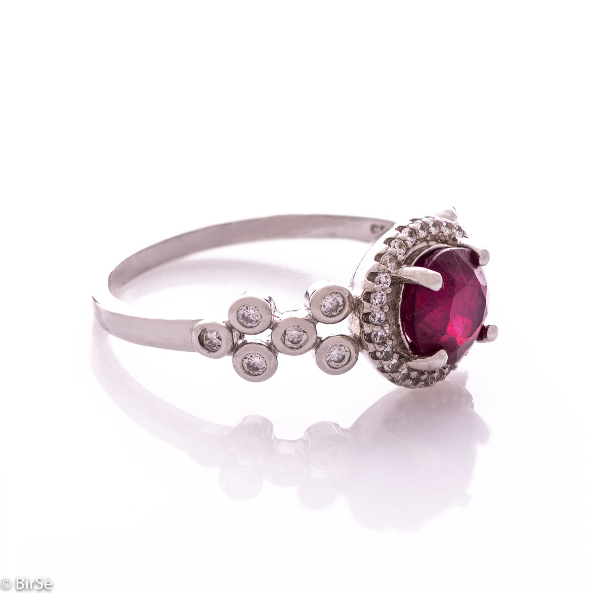 Silver Ring - Natural ruby 1.60 ct