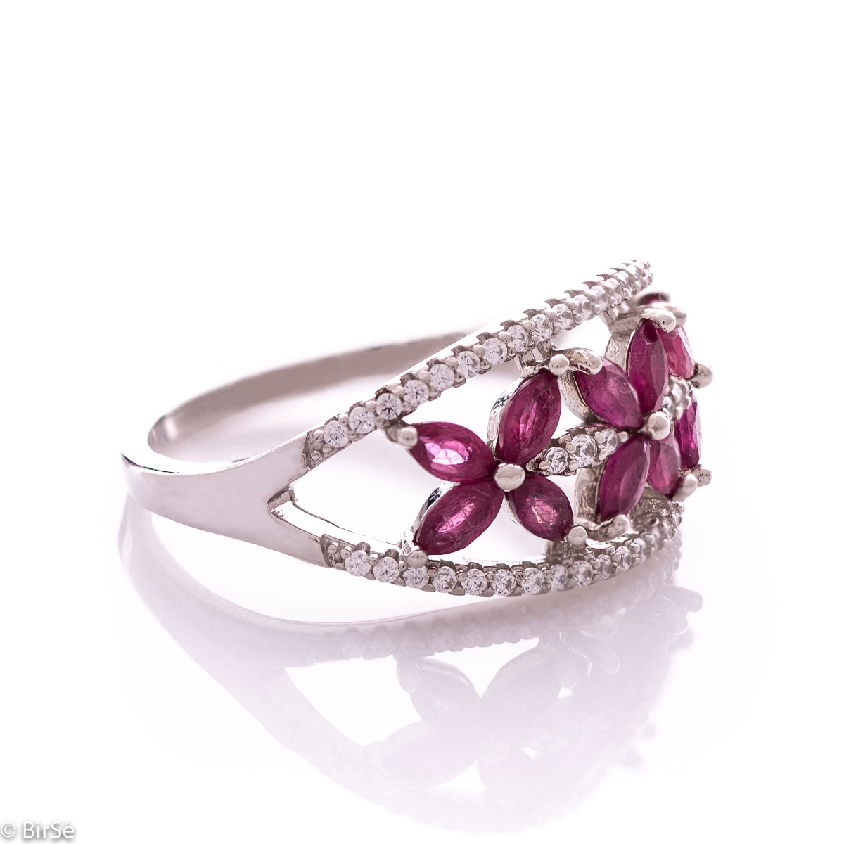 Silver Ring - Natural ruby 1,56 ct