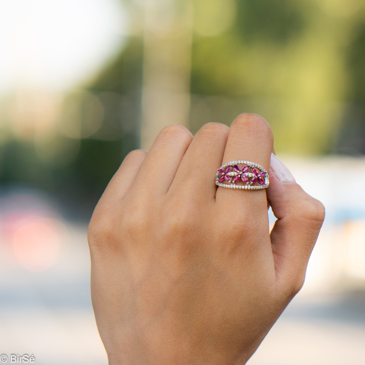 Silver Ring - Natural ruby 1,56 ct